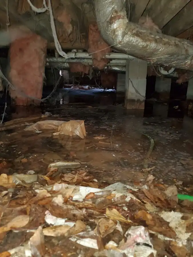 Crawl space flood assessment for Commercial Water Damage Restoration in Orrville